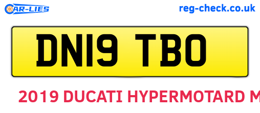 DN19TBO are the vehicle registration plates.