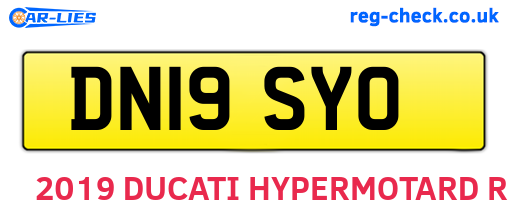 DN19SYO are the vehicle registration plates.