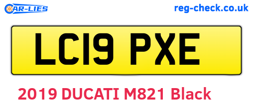 LC19PXE are the vehicle registration plates.