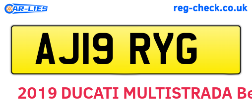 AJ19RYG are the vehicle registration plates.
