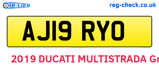 AJ19RYO are the vehicle registration plates.