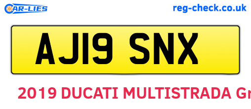 AJ19SNX are the vehicle registration plates.