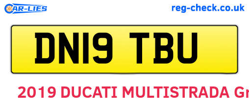 DN19TBU are the vehicle registration plates.