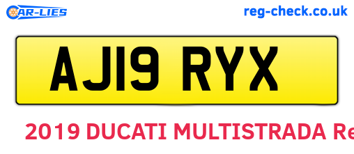 AJ19RYX are the vehicle registration plates.