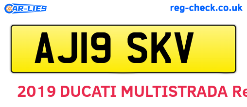 AJ19SKV are the vehicle registration plates.