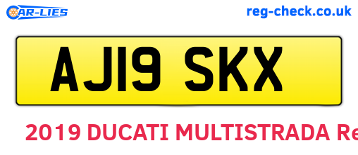 AJ19SKX are the vehicle registration plates.