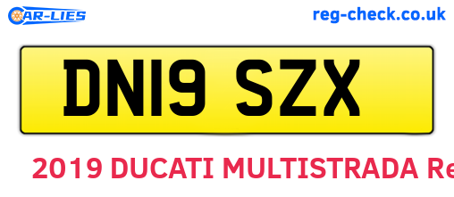 DN19SZX are the vehicle registration plates.