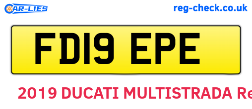 FD19EPE are the vehicle registration plates.