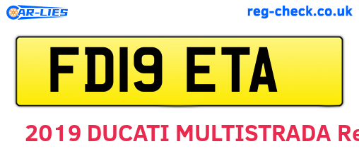 FD19ETA are the vehicle registration plates.