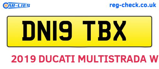 DN19TBX are the vehicle registration plates.