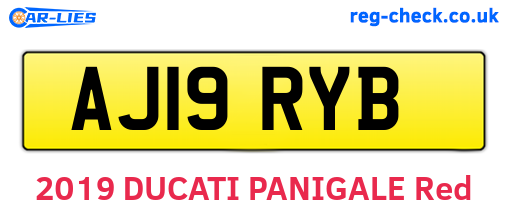 AJ19RYB are the vehicle registration plates.