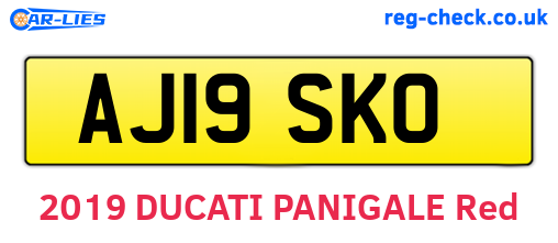 AJ19SKO are the vehicle registration plates.