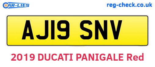 AJ19SNV are the vehicle registration plates.