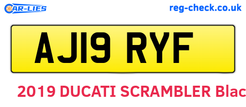 AJ19RYF are the vehicle registration plates.