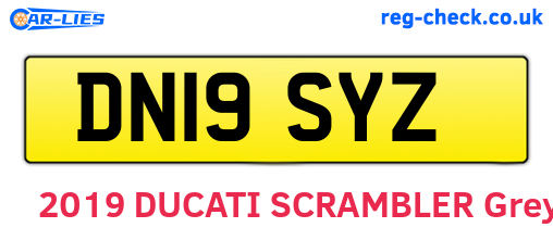 DN19SYZ are the vehicle registration plates.