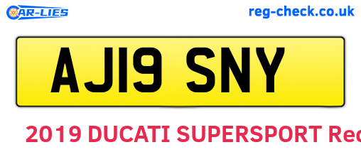 AJ19SNY are the vehicle registration plates.