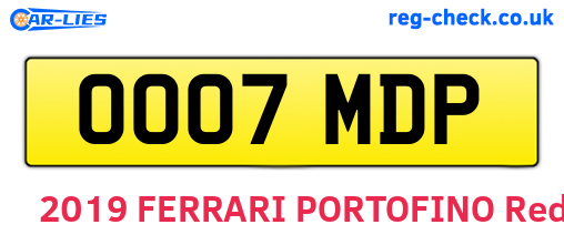OO07MDP are the vehicle registration plates.