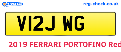 V12JWG are the vehicle registration plates.
