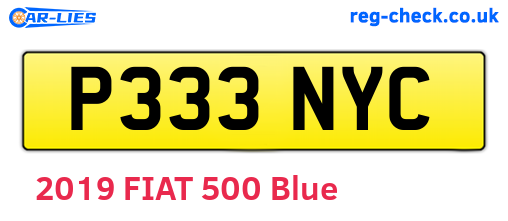 P333NYC are the vehicle registration plates.
