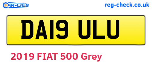 DA19ULU are the vehicle registration plates.
