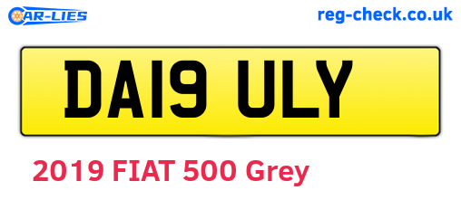 DA19ULY are the vehicle registration plates.