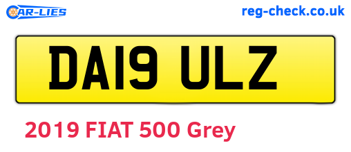DA19ULZ are the vehicle registration plates.