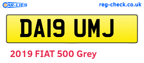 DA19UMJ are the vehicle registration plates.