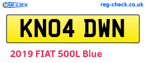KN04DWN are the vehicle registration plates.