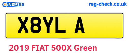 X8YLA are the vehicle registration plates.