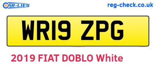 WR19ZPG are the vehicle registration plates.