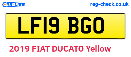 LF19BGO are the vehicle registration plates.