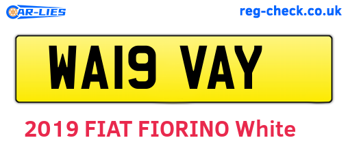 WA19VAY are the vehicle registration plates.