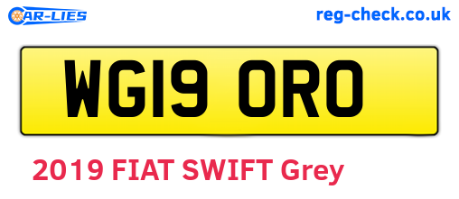 WG19ORO are the vehicle registration plates.