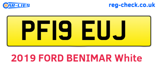 PF19EUJ are the vehicle registration plates.