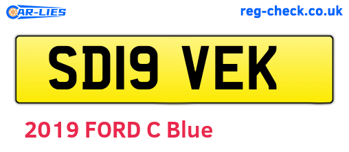SD19VEK are the vehicle registration plates.