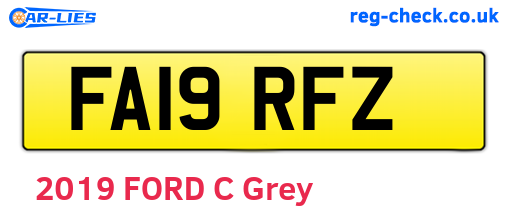 FA19RFZ are the vehicle registration plates.