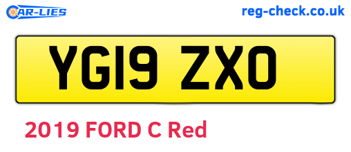 YG19ZXO are the vehicle registration plates.