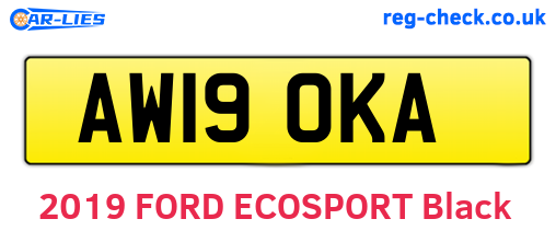 AW19OKA are the vehicle registration plates.
