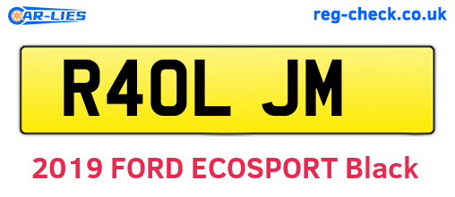 R40LJM are the vehicle registration plates.