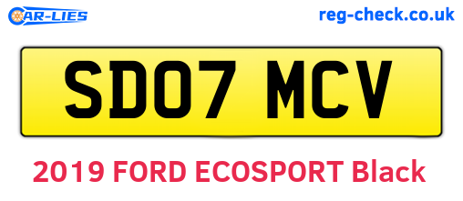 SD07MCV are the vehicle registration plates.