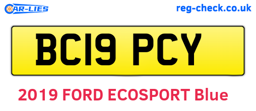 BC19PCY are the vehicle registration plates.
