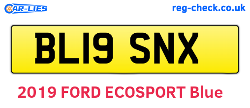 BL19SNX are the vehicle registration plates.