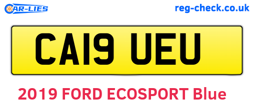 CA19UEU are the vehicle registration plates.