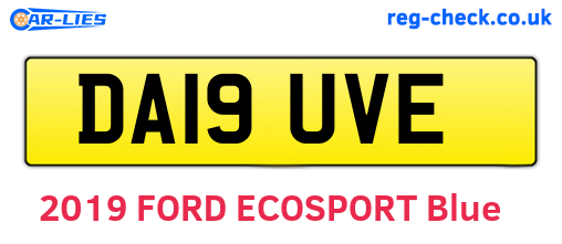 DA19UVE are the vehicle registration plates.