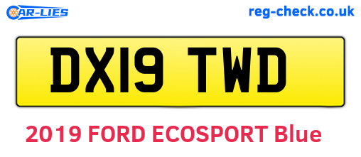 DX19TWD are the vehicle registration plates.