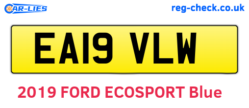 EA19VLW are the vehicle registration plates.