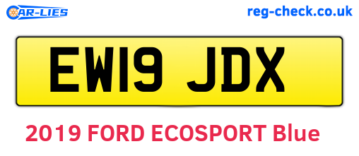 EW19JDX are the vehicle registration plates.