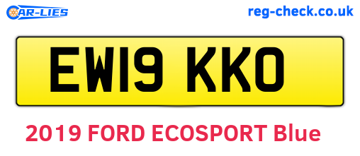 EW19KKO are the vehicle registration plates.