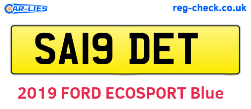 SA19DET are the vehicle registration plates.