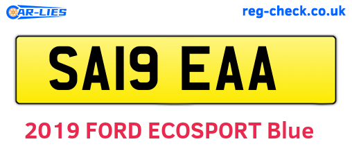 SA19EAA are the vehicle registration plates.